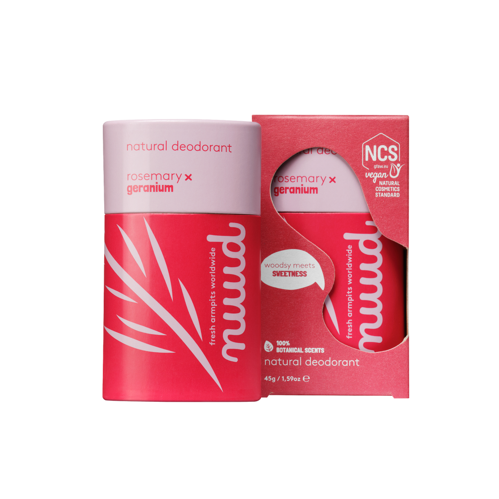 Nuud Microsilver and Zinc Oxide Deodorant Stick Rosemary X Geranium  45g