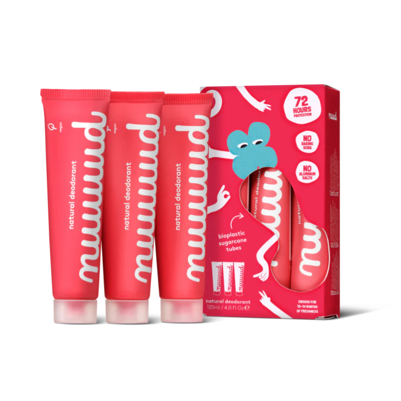 Nuud Natural Cream Deodorant XXL Pack 3X40ml