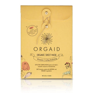 ORGAID Vitamin C & Revitalizing Sheet Mask Box 4-pack