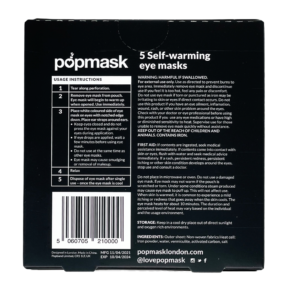 POPMASK Starry Eyes Heated Eye Mask 5-pack