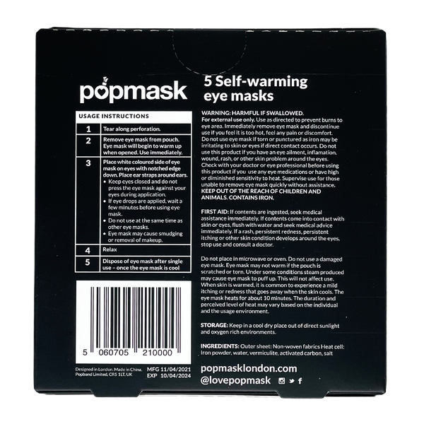 POPMASK Starry Eyes Heated Eye Mask 5-pack