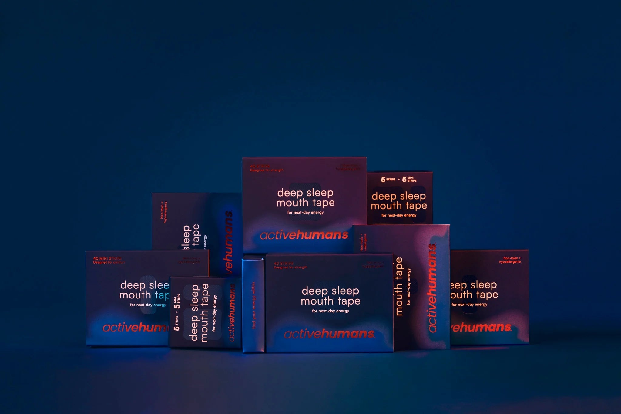 Multiple boxes of 'deep sleep mouth tape' by Active Humans
