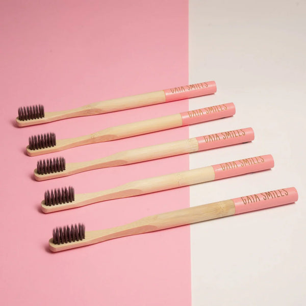 Gaia Smiles Bamboo Toothbrush with Activated Charcoal Bristles
