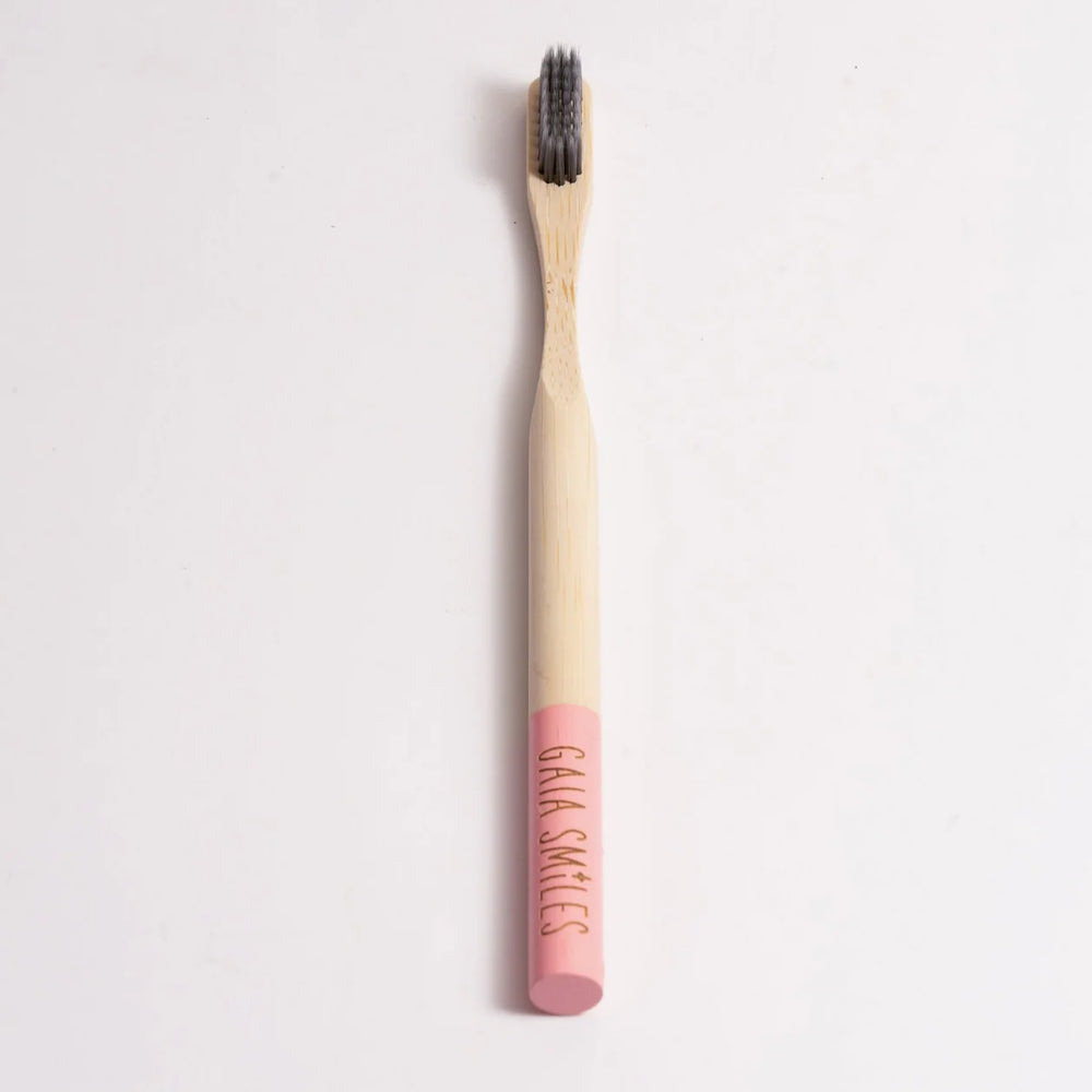 Gaia Smiles Bamboo Toothbrush with Activated Charcoal Bristles