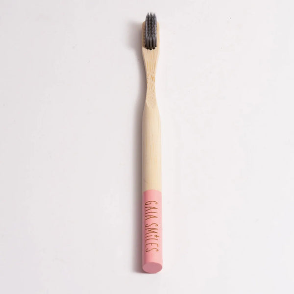 Gaia Smiles Bamboo Toothbrush with Activated Charcoal Bristles